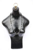 Jenny (#101A) Silver plated chain braied with black leather