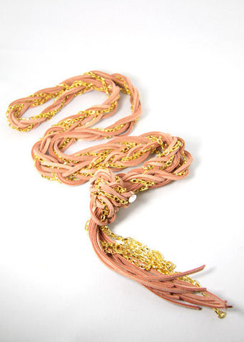 Trisha (#111) Blush Leather with gold chain