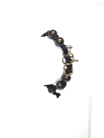 Kara (#120) Black knotted with brass