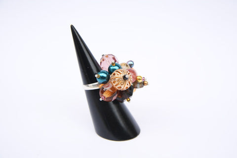 Martinique (#504) Bold multi tone cluster rings