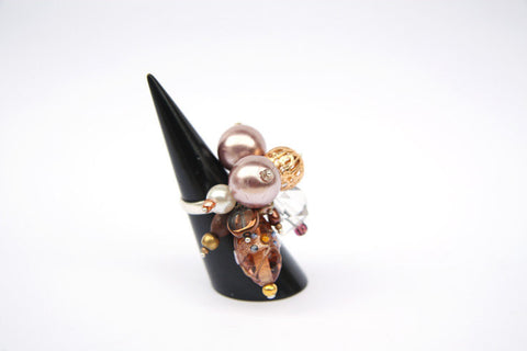 Emmanuelle (#500) Neutral rose tone cluster rings