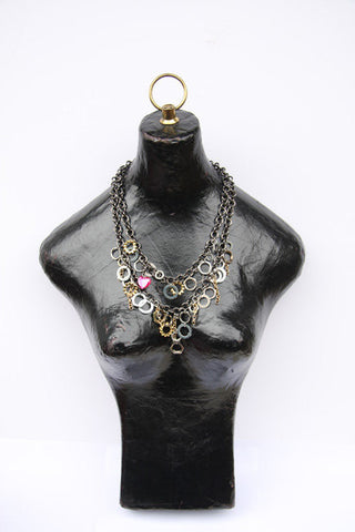 Electricity | Gunmetal chain with nuts n' bolts and charms