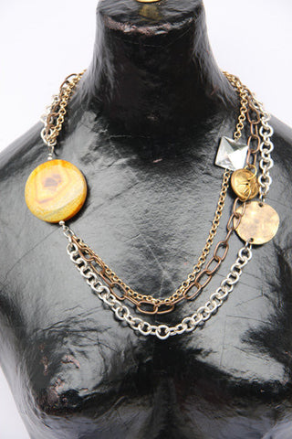 Indiana (#309) mixed metals with agate and metallic accents
