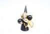 Natashka (#501) Black & gold tone cluster rings