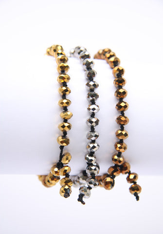 Lucy (#400) Metallic crystal bracelets