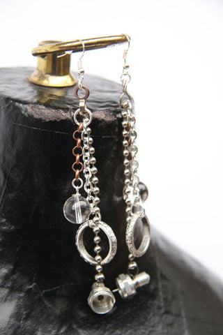 Oxana (#602) Bolts & quartz earrings