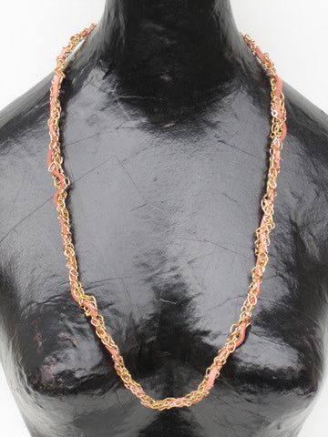 Elle (#115) Gold chain with blush leather